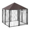 Ground Dog Kennel with Weather-Resistant Roof and Lockable Door