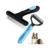 Haired Dog and Cat Grooming Set with Dematting Tool and Undercoat Rake