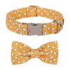 Halloween Dog Collar with Adjustable Bowtie and Cotton Fabric for Small to Large Dogs