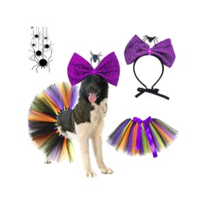 Halloween Dog Costume Pet Supplies featuring Tulle Tutu Skirt and Hair Band