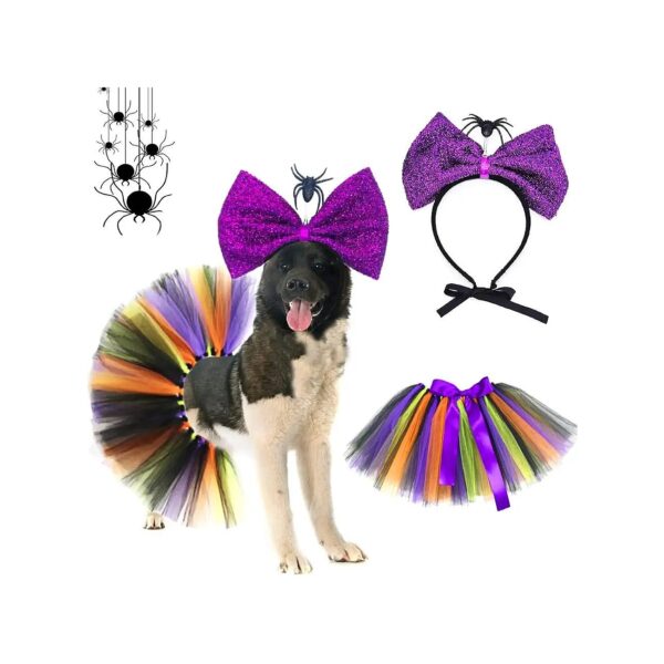 Halloween Dog Costume Pet Supplies featuring Tulle Tutu Skirt and Hair Band