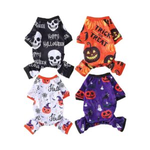 Halloween Dog Costumes 4 Pack Small Polyester for Pet Puppy and Cat Holiday Wear