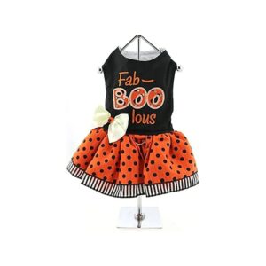 Halloween Dog Dress XS with Embroidered Fab-BOO-lous XS