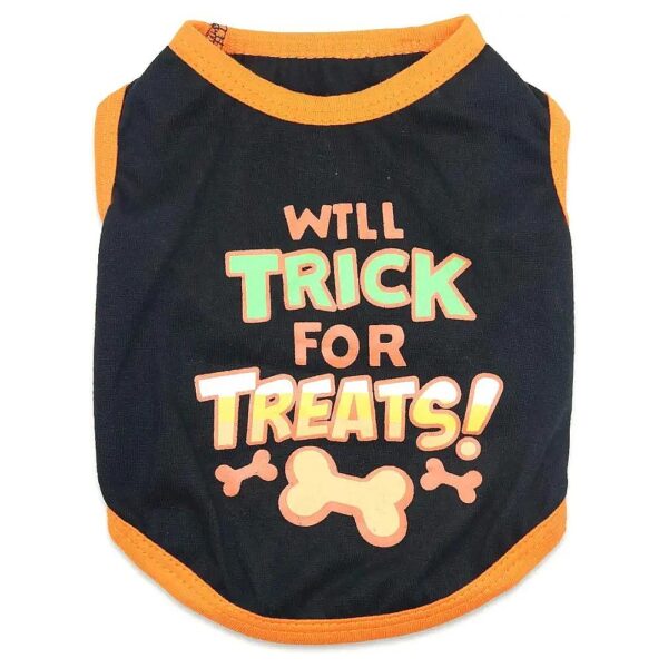 Halloween Dog Shirts for Small Dogs XS Size Funny Backprint Trick