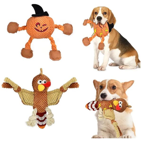 Halloween Fun Plush Dog Toys with Soft and Durable Material and Squeaker