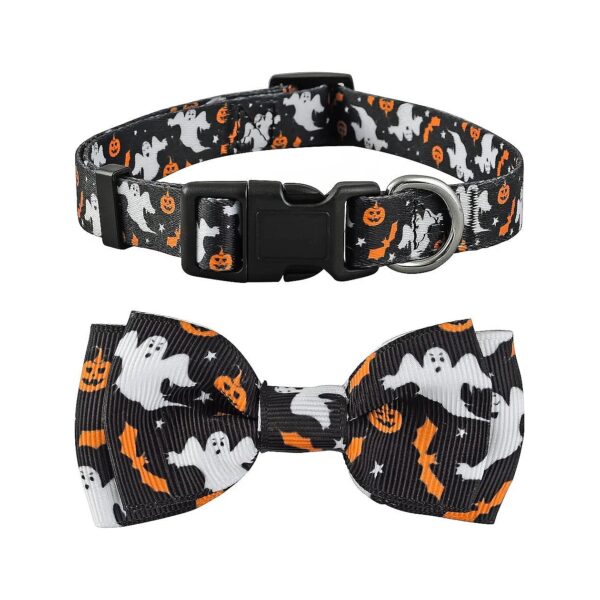 Halloween Ghost Dog Collar with Nylon Buckle for Large Medium Small Dogs