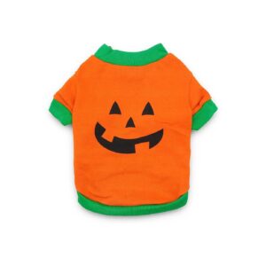 Halloween Pet Costume - Green Pumpkin Head T-Shirt for Small Dogs XS