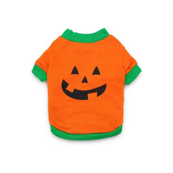 Halloween Pet Costume - Green Pumpkin Head T-Shirt for Small Dogs XS