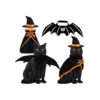 Halloween Pet Costume Set Bat Wings Witch Cloak Wizard Hat for Small Cats Kittens