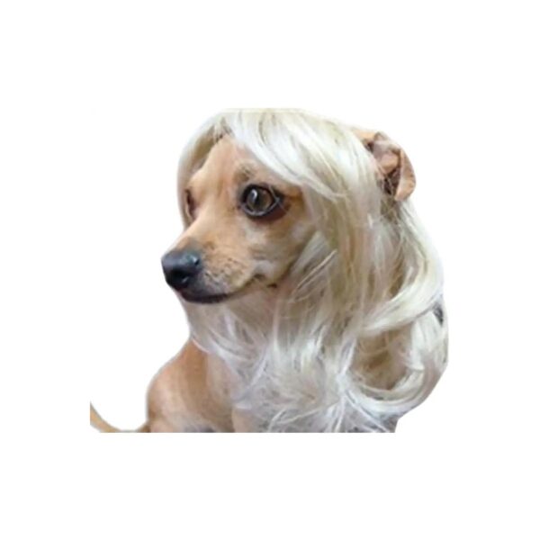 Halloween Pet Costume Wigs - Soft Pliable Blonde Hair for Cats and Small Breed Dogs