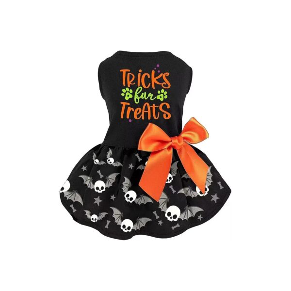 Halloween Pet Fashion Skull Bat Dog Skirts for Small Dogs Premium Cotton Comfort