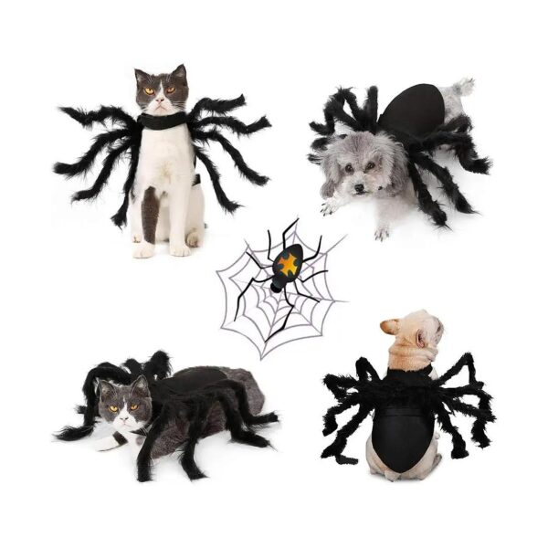 Halloween Spider Dog Costume 8 Spider Wing Cosplay Clothes for Small Medium Pets