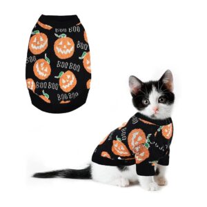 Halloween Sweater for Small Dogs and Cats with Cute Pumpkin and BOO Pattern