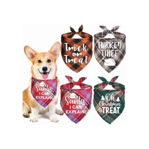 Halloween Thanksgving Christmas Holiday Dog Bandanas for Small Medium Large Dogs