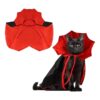 Halloween Vampire Cloak Costume for Small Cats and Dogs Adjustable Red Black Pet Cape