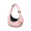 Hand-Free Adjustable Pet Carrier Sling Bag for Small Dogs and Cats, Pink, Polyester