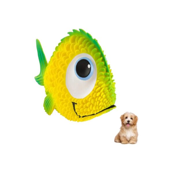 Handcrafted Soft Textured Rubber Fish Dog Toy for Blind Small Dogs