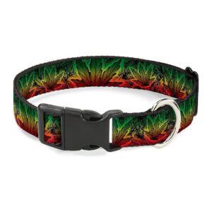 Handcrafted USA Made Plastic Clip Collar for Medium Necked Dogs Rasta Rasta Print