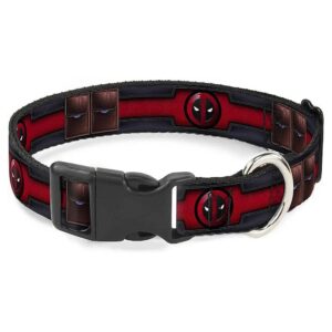 Handcrafted in USA Deadpool Utility Belt Logo Pockets Multicolor Polyester Dog Collar