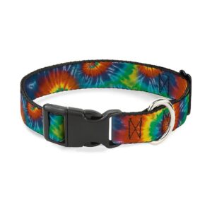 Handcrafted in USA Tie Dye Swirl Multi Color Dog Collar for Large Breeds