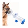 Handheld Aerosol Chamber for Cats or Dogs with Metered Dose Inhaler Medication Delivery