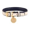 Handmade Cream Leather Dog Collar with Buckle for Small Breed Puppies Soft and Adjustable