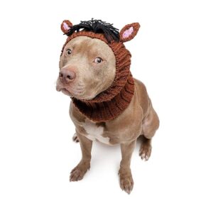 Handmade Ear Wrap Hood Dog Snood for Large Breeds, Warm and Cozy Winter Pet Costume