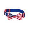 Handmade Jacquard Weave Fabric Dog Collar with American Flag Pattern