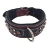 Handmade Leather Dog Collar with Crystal Studding and Soft Suede Inner for XL Large Dogs