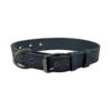 Handmade Rustic Leather Collar for Medium to Large Dogs, 12-21 inches, Charcoal Black