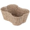 Handmade Seagrass Pet Toy Storage Bin with Bone Shape Design for Home Decor