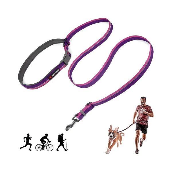 Hands-Free Adjustable Dog Leash for Running Jogging Walking with Padded Waist Belt