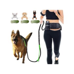 Hands-Free Dog Leash for Medium and Large Dogs with Waist Belt Pouch