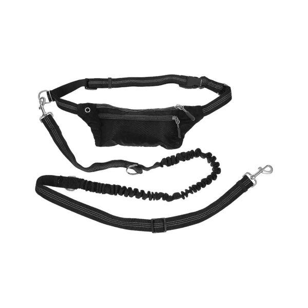 Hands Free Dog Leash with Waist Bag and Leash Hook for Running Jogging and Training