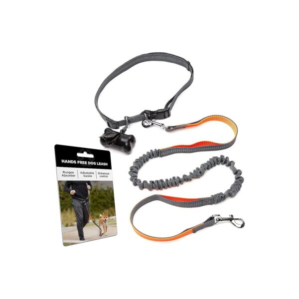 Hands Free Dog Walking Leashes with Ergonomic Designs and Adjustable Buckles Orange