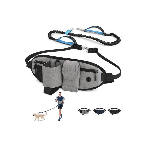 Hands Free Waist Belt Dog Leash with Dual Handles for Small Medium Large Dogs