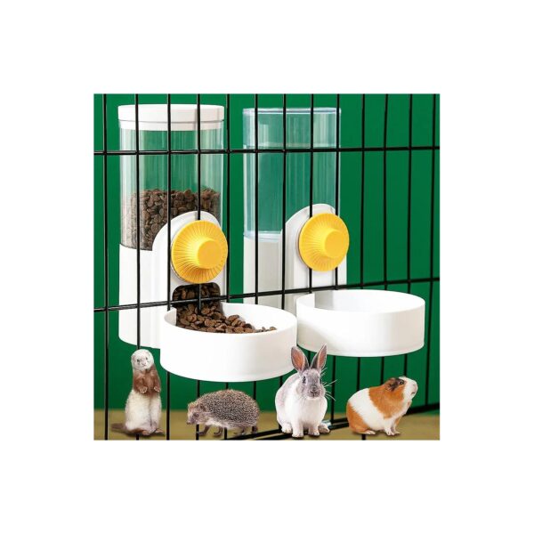 Hanging Pet Feeder and Waterer for Small Animals, Large Capacity, Self-Cleaning