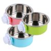 Hanging Stainless Steel Food Water Bowl for Small Animals Dog Crate Cage Cup