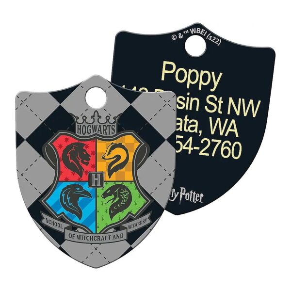 Harry Potter Hogwarts Crest Dog Tag Solid Brass Personalized Pet ID Tag