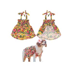 Hawaiian Dog Dress Hibiscus Print Floral Pattern for Girl Dogs Size XXL