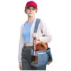 Haze Blue Medium Small Dog Carrier with Breathable Mesh and Adjustable Strap