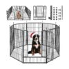 Healthier Spaces Metal Dog Exercise Pen with 8 Panels and Pet Safety Features