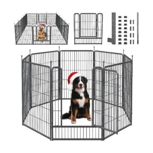 Healthier Spaces Metal Dog Exercise Pen with 8 Panels and Pet Safety Features