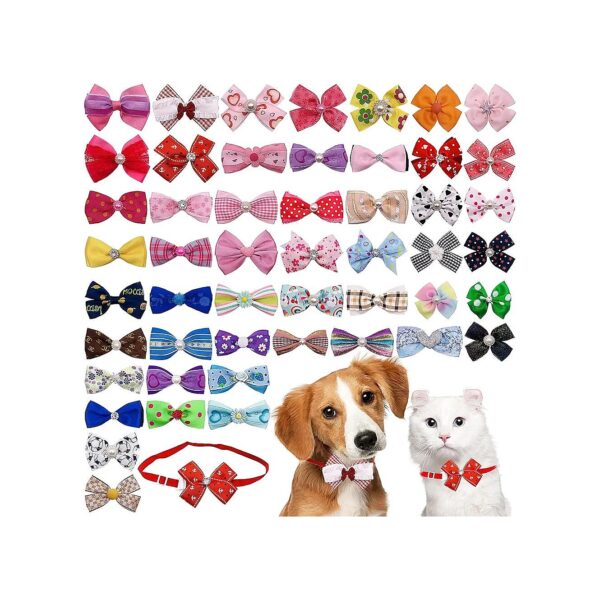 Healthy, Comfortable, and Durable Polyester Dog Bow Ties Collars for Small Pets