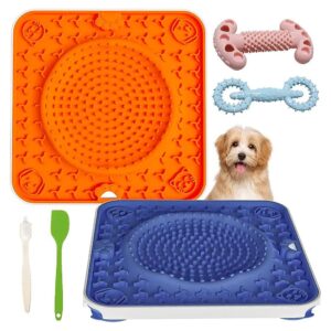 Healthy Eating Dog Lick Mats with Frame and Chew Toys for Reduced Anxiety