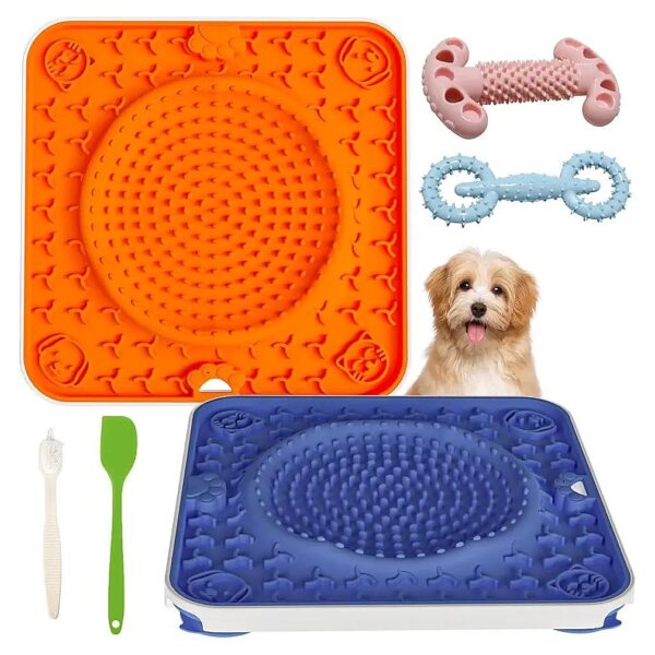 Healthy Eating Dog Lick Mats with Frame and Chew Toys for Reduced Anxiety