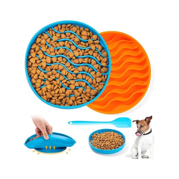 Healthy Eating Dog Slow Feeder Bowls with Ergonomic Silicone Design for Small Medium Pets