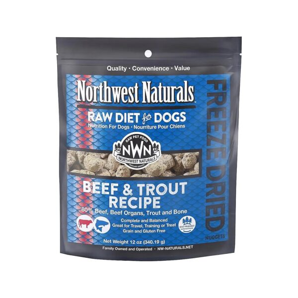 Healthy Freeze-Dried Beef and Trout Nuggets for Dogs of All Ages