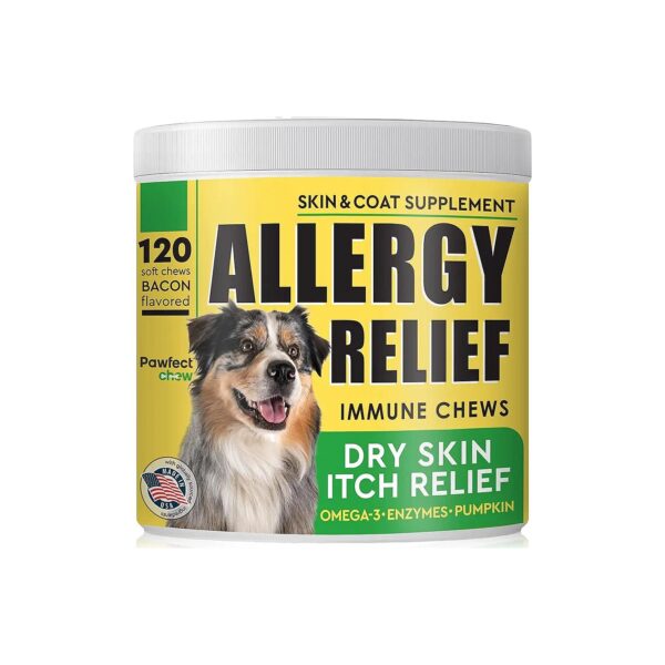 Healthy Skin Coat Supplement for Dogs with Natural Allergy Relief and Digestive Boost