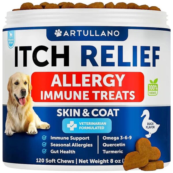 Healthy Skin and Coat Supplement for Dogs with Allergy and Itch Relief